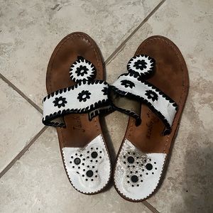Black and White Jack Rogers Sandals
